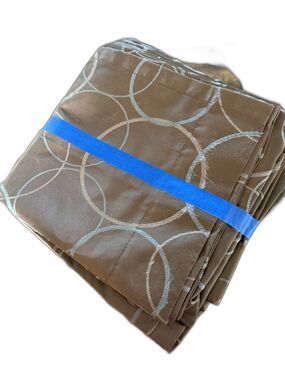 Circle Pattern Brown Curtain Panel Set